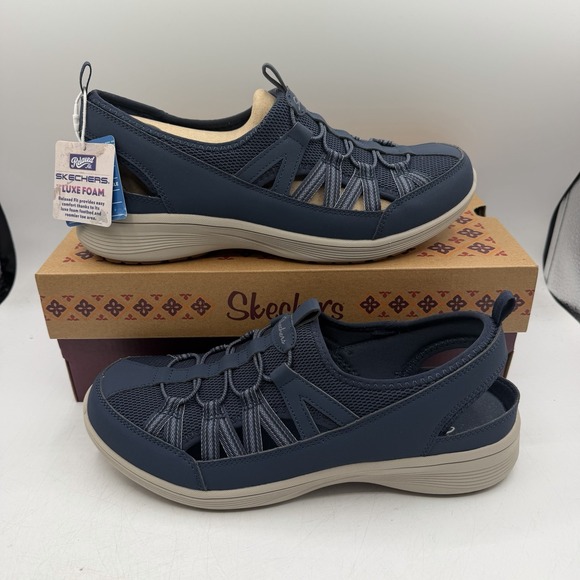Skechers Shoes - Skechers New Coool Sweet Promise Sandals Womens Sz 9.5 Navy Blue Slip On Shoes